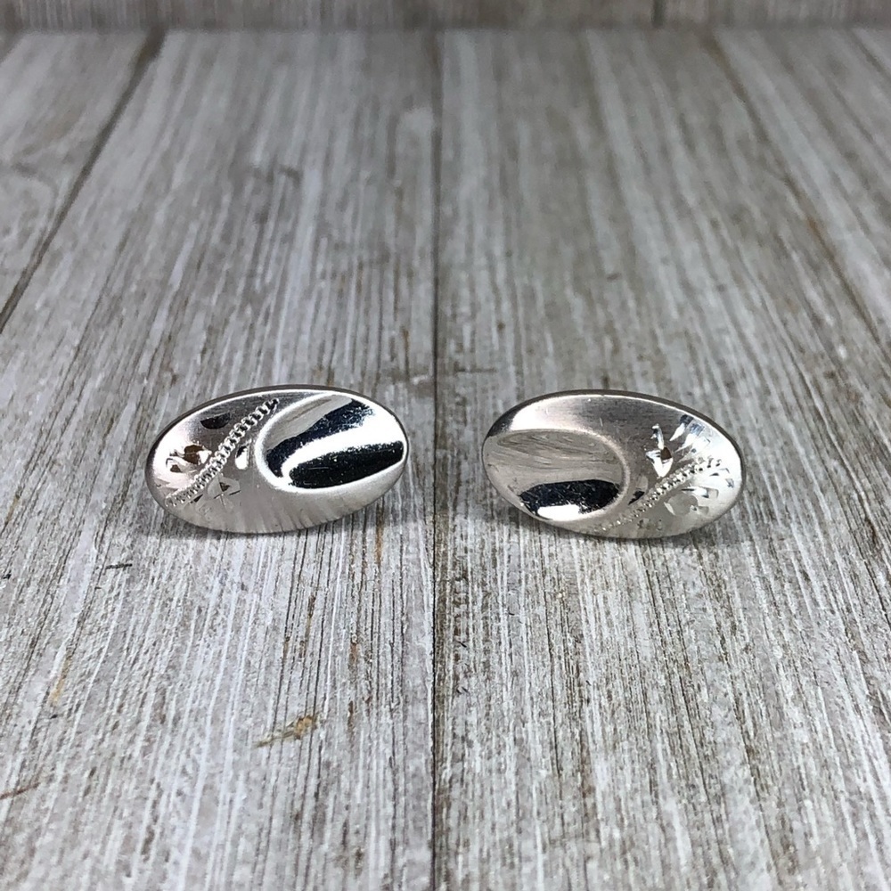 Vintage Foster Silver Engrave-able Cuff Links